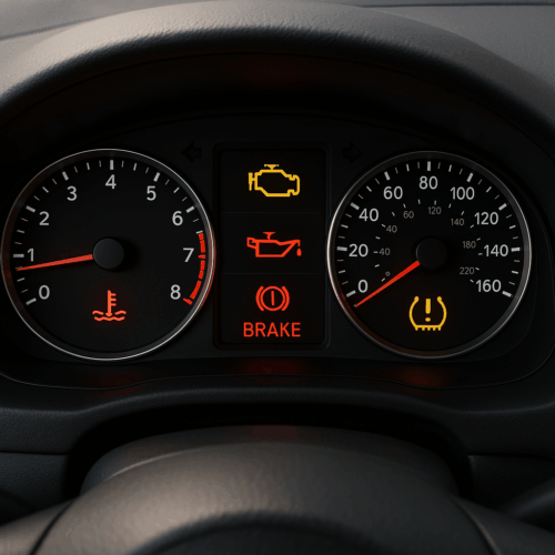Dashboard warning lights example